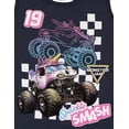thumbnail image 4 of Monster Jam Little Girls' Athletic 2-Piece Tank Top and Shorts Set Grey Sparkle Smash, 4 of 6