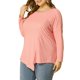 thumbnail image 2 of Blusa de lunares asimétrica de talla grande Agnes Orinda para mujer, color rosa, 1X, 2 of 7