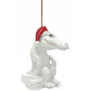 Little Critterz White Gator Christmas Hand Painted Ornament