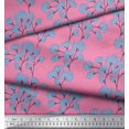 thumbnail image 2 of Soimoi Poly Georgette Fabric Yellow Blue Flower Floral Print Sewing Fabric Yard 52 Inch Wide, 2 of 3