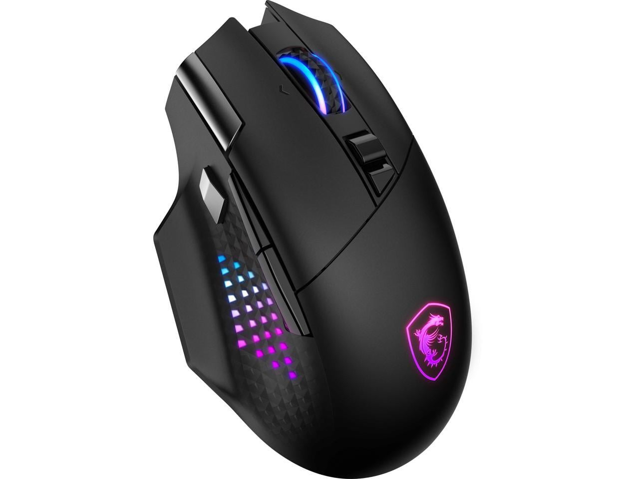 MSI VERSA PRO Gaming Mouse - Pixart 3395 - Cable/Wireless - Bluetooth/Radio Frequency - 2.40 GHz - Rechargeable - Black - USB 2.0 - 26000 dpi - 4 Way Scroll - 15 Button(s) - 13 Programmable Button(...