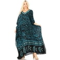 thumbnail image 5 of Sakkas Tacy Women's Casual Boho Summer Maxi Dress Caftan Kaftan Cover-up LougeWear - 9-BlackTurquoise - One Size Regular, 5 of 5