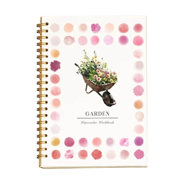 Cuaderno de acuarelas | Libro tutorial de pintura para principiantes | Guía paso a paso con 12 ilustraciones ligeramente dibujadas | Papel de 120 libras | 6,5"x9" | Encuadernación Lay-Flat | Regalo