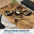 thumbnail image 4 of 4-Piece Dining Table Set - Kitchen Table With Upholstered Bench & 2 Chairs, Space-Saving for Apartments (Black/Grey/Brown), 4 of 8
