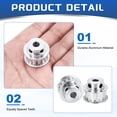 thumbnail image 3 of Uxcell 2 Pcs Polea de Aluminio, Rueda de Correa de Temporización Síncrona de 15 Dientes con Agujero de 8mm, Paso de 5.08mm, Ancho de Ranura de 11mm para Correa, Máquina CNC, Impresora 3D, 3 of 5