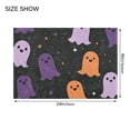 thumbnail image 4 of Yayeee Bath Rug for Bathroom Floor Non Slip Contour Fluffy Soft Absorbent Mat, 20"x24", Halloween Orange Ghosts, 4 of 7
