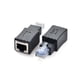 thumbnail image 1 of Adaptador Ethernet Cat5E/Cat6 Rj45, paquete de 2 adaptadores Ethernet macho a hembra Rj45/8P8C de ángulo recto de 90 grados compatible con Cat6/Cat5E (Ad, 1 of 4