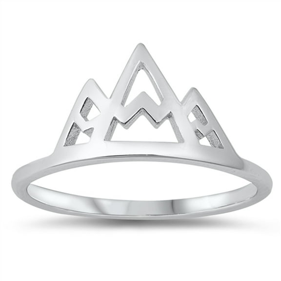 Geometric Cutout Mountain .925 Sterling Silver Band Jewelry Female Male Unisex Size 7