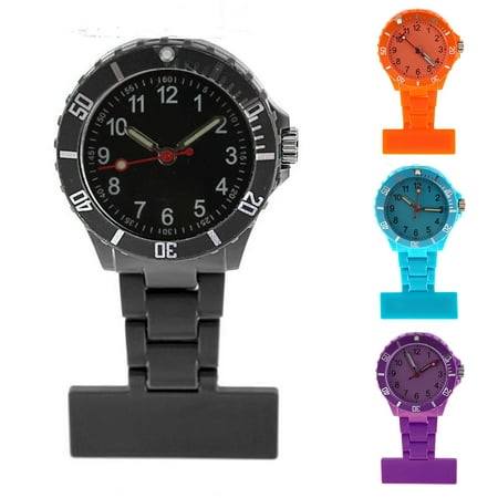 

NatureGrown Luminous Round Dial Clip-on Brooch Pendant Hanging Quartz Nurse Pocket Watch