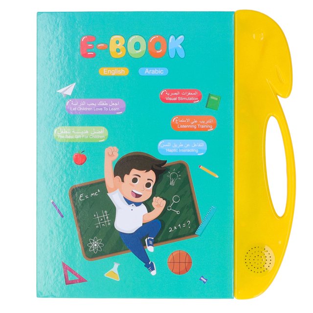 Libro electrónico de lectura para niños Pronunciación estándar Práctico Plástico Árabe Inglés 10x9in Libro de sonido electrónico Modo de aprendizaje divertido para el ANGGREK Otros