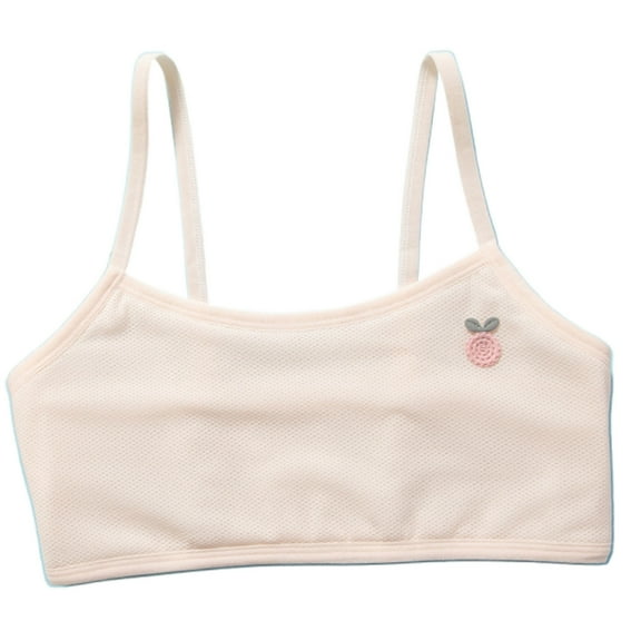 Training Bras Kids Girls Solid Breathable Bralettes Wire Free Soft Stretchy Training Bras Girls Bras Beige 13 Years-14 Years