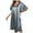Blue, variant on Lady Sleepwear Solid Color Female Ice Silk Nightdress Summer Short Sleeve Women's Gown
