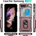 thumbnail image 2 of for Samsung Galaxy Z Flip 5 Case for Flip 5 Case,with Ring Stand, Militar Grade Protection Soft Shockproof Bumper Slim Phone Cover Case-Rose Gold, 2 of 12