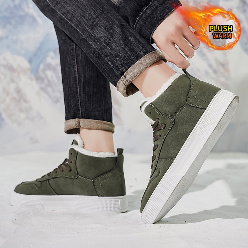 CORASUN Men's Waterproof Insulated Snow Boots - Lightweight Non-Slip Low-Top Casual Shoes for Winter Hiking, Daily Commute, and Driving