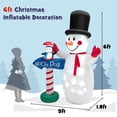 thumbnail image 2 of Gymax 6FT Inflatable Christmas Snowman Outdoor Yard Decor w/ LED Projection Lights, 2 of 10