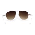thumbnail image 2 of Womens Oversize Chunky Thick Plastic Racer Fashion Sunglasses Clear Brown, 2 of 4