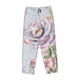 thumbnail image 4 of Naloa Vintage Rose Print Women’s Ultra-Soft Comfy Pajama Lounge Pants with Pockets & Drawstring, 4 of 8