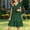 Green, variant on Juslio Girl Dresses Casual Ruffle Sleeve V-Neck Summer Beach A Line Dresses Knee Length Black Sundress