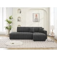 thumbnail image 6 of Modern Plush Lamb Wool Right Facing Sectional Sofa 220×80×75cm with Chaise, 6 of 14
