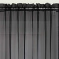 thumbnail image 4 of Woven Trends Crystal Sheer Voile Curtain Panels - Solid Rod Pocket Window Treatments with Light Filtering Sheers for Living Room, Bedroom Drapes 2-Pack Panels, 52"W x 95"L, Black, 4 of 8