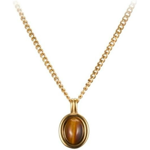 18K Gold Plated Gemstone Women Pendant Necklace Dainty Link Chain Necklaces for Women Ruby Amber Gemstone Pendants