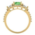 thumbnail image 4 of 2.16 ctw 3 Stone Anniversary Ring for Women | Round Cut Simulated Green Diamond | Hyperallergenic Solid 18K Yellow Gold, 4 of 5