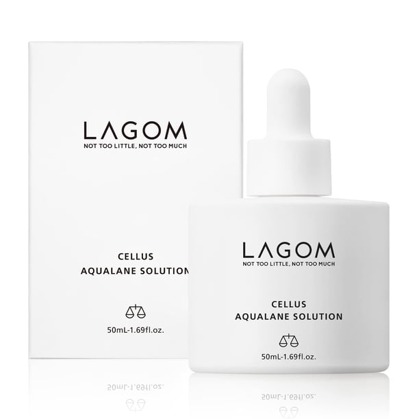 LAGOM Cellus Aqualane Solution Squalane Suero Antienvejecimiento Mejora Piel Facial Fermentado Natural Vegano Essencia Matutina Aquatide Tocoferol Piel Sensible Grasa Seca Textura Firme 50ml 1.69oz