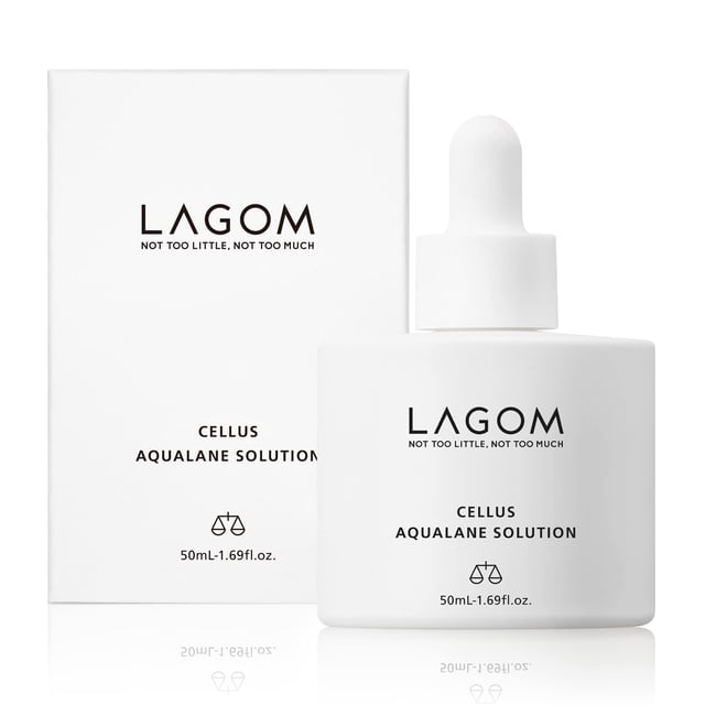 LAGOM Cellus Aqualane Solution Squalane Suero Antienvejecimiento Mejora Piel Facial Fermentado Natural Vegano Essencia Matutina Aquatide Tocoferol Piel Sensible Grasa Seca Textura Firme 50ml 1.69oz