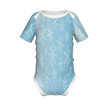 

Adobk Snowflake Snowing Print Baby Climbing Clothes Jumpsuit Rompers Classic Rompers Child Short sleeve Bodysuits-6 Months