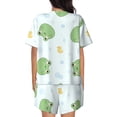 thumbnail image 3 of Bingfone Kawaii Frogs Print Pajamas Sets for Women Soft Short-Sleeved Pjs with Lounge Shorts Two Piece Sleepwear, 3 of 8