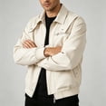 thumbnail image 5 of YFNNUP Mens Military Jacket Full Zip and Zipper Safari Field Jacket Multi Pocket Cargo Outdoor Coat Beige,XXXXL, 5 of 7