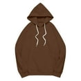 thumbnail image 4 of CQONEPT Women's Sherpa Lined Sweatshirts Drawstring Hoodies Dressy Casual Hooded Winter Outdoor Clothes with Pockets Coffee XL, 4 of 5