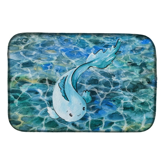 Blue Fish Dish Drying Mat