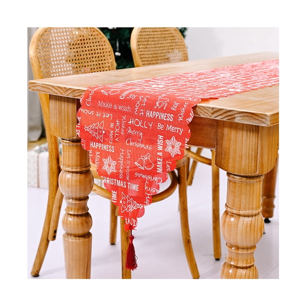 Bewildely Camino de de Navidad, manteles individuales cómodos resistentes al desgarro, mantel impreso decorativo, diseño de sala de estar, nuevo Kits de decoración para fiestas Felicidad roja Bewildely HA068957-07