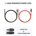 thumbnail image 3 of BougeRV 20 FT 10AWG Solar Cable with 2 Pairs of Solar Panel connectors,Solar Panel Cables,Solar Extension Cable,Solar Panel Adapt, 3 of 7