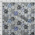 thumbnail image 4 of oneOone Rayon Light Blue Fabric Geometrical Hexagon Stone Texture Sewing Craft Projects Fabric Prints By Yard 56 Inch Wide, 4 of 4