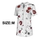thumbnail image 4 of Blusa de gasa para mujer Camisas de manga corta con cuello en V Blusa con estampado floral, 4 of 5