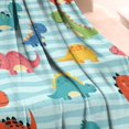 thumbnail image 3 of Blue Stripes Dinosaurs Pattern Blanket,Comfortable Soft Lamb Wool Throw Blanket,All Season,Warm Lightweight Blankets for Sofa Bed Couch Living Room Chair,30"x40", 3 of 4
