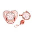 thumbnail image 1 of DPTALR Baby Pacifier 26 Letter Name Initials Clip Silicone Baby Pacifier Golden Shiny Newborn Pacifier, 1 of 4