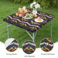 thumbnail image 4 of Boho Multicolor Geometric Ethnic Pattern Square Fitted Tablecloth with Elastic Edge,Square Table Cover,Washable Elastic Table Cover for Home Kitchen Party Decor 34"x34", 4 of 6