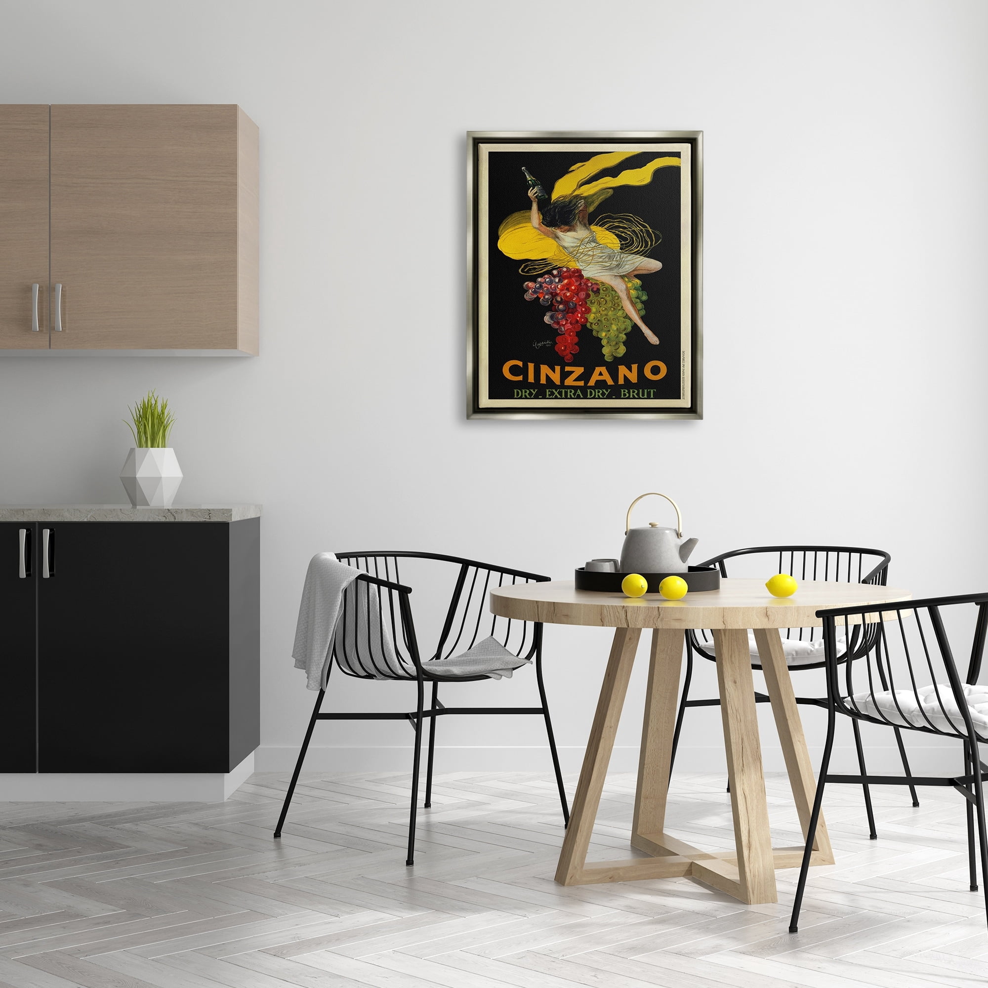 Stupell Industries Cinzano Vintage Poster Wine Design Luster Gray Framed Floating Canvas Wall Art, 24x30, by Marcello Dudovich