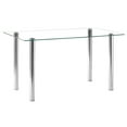 thumbnail image 6 of Ktaxon 53" Modern Dining Table for 6, Rectangle Glass Kitchen Table Dinner Breakfast Table for 6 Person with Metal Legs, Sliver, 53.1" x 27.6" x 29.5", 6 of 6