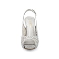 thumbnail image 3 of DREAM PAIRS Zapatos de Tacón Alto con Plataforma y Pedrería para Mujer Plata Talla 10, 3 of 6