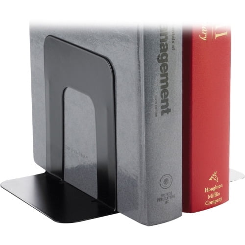 Business Source Heavy-gauge Steel Book Supports 5.3' Height x 5' Width x 4.8' Depth - Desktop - Black - Steel - 2 / Pair