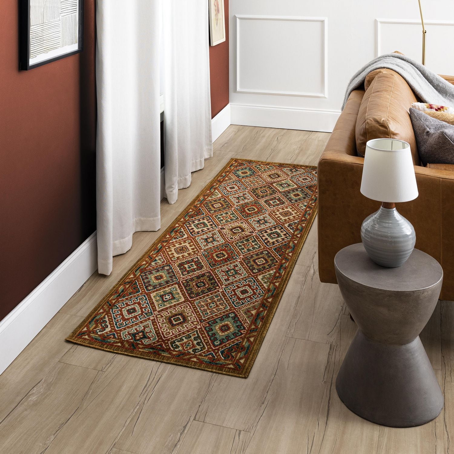 Mohawk Home Quinnstone Red Woven Polyester Area Rug