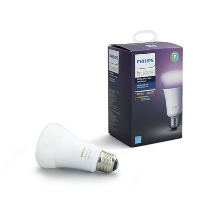 Philips Hue White and Color Ambiance A19 Smart Light Bulb, 60W LED, (Best Philips Hue Music App)