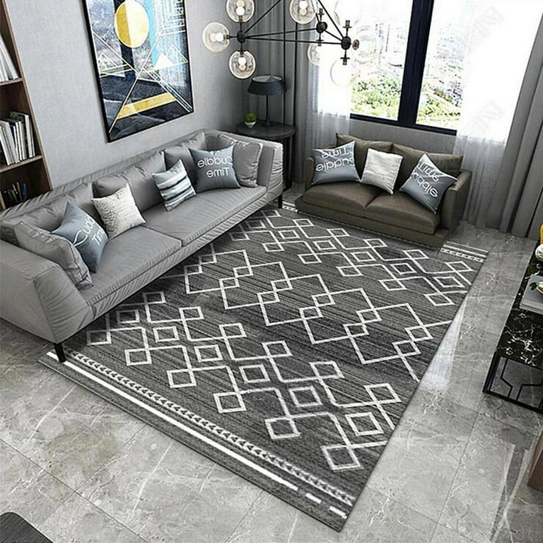 Soft Nordic Style Sofa Rug and Carpet Bedroom Living Room Mat Area Rugs  Home Decor Flannel Anti Slip Geometric Big Carpet Floor Decorate for Home