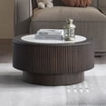 thumbnail image 4 of LiviNest Round Coffee Table 31.5 Inch Modern Faux Marble Top: Compact Living Room Table with Sturdy Pedestal Base for Small Space - Easy Assembly & Multi-Functional Accent Table for Apartment, 4 of 6