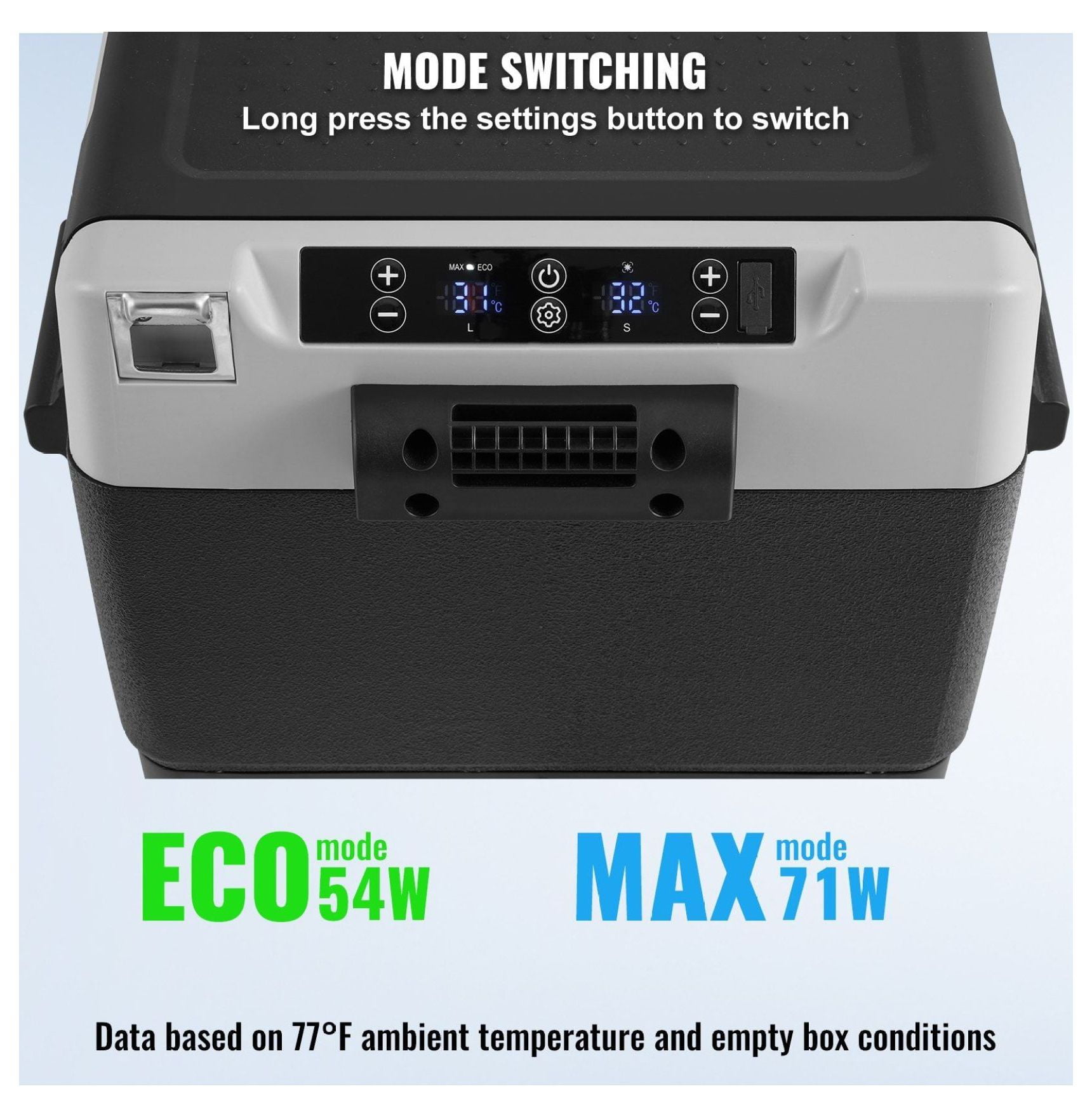 Portable Car Refrigerator Freezer Compressor 58 L Dual Zone for Home Car