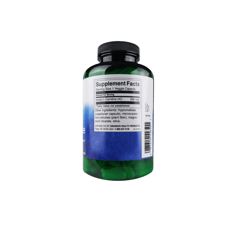 Swanson Premium Acetyl L-Carnitine 500mg Veggie Capsules, 3 Pack, Supports  Mental Energy & Focus - Walmart.com
